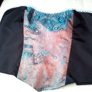 Handmade Corset GORGEOUS Teal Paisley shiny